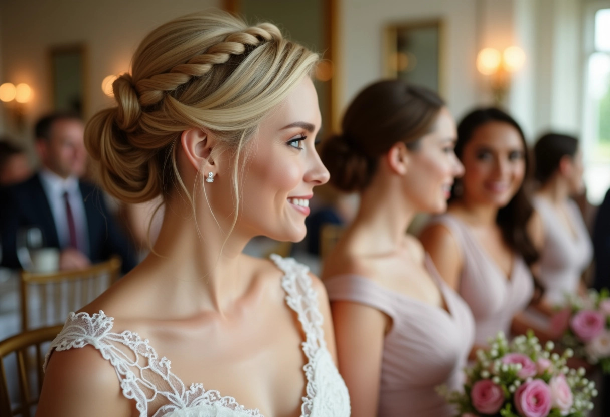 mariage coiffure tressée